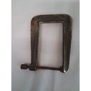 Vintage 1.5” C-Clamp Cast Iron USA Machinist Woodworking Tool Good Working Order